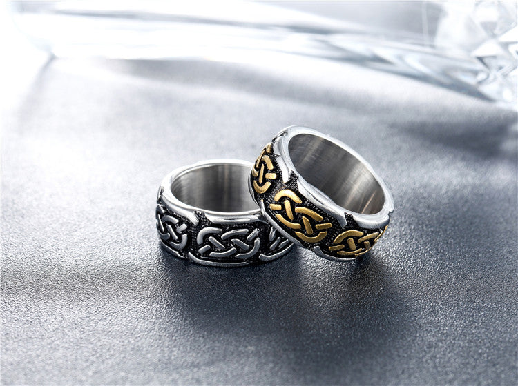 Titanium Steel Ring Unisex Bold Retro Punk Jewelry By Planderful For Men And Women Protection Statement