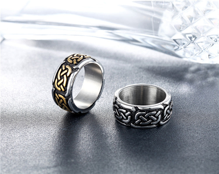 Titanium Steel Ring Unisex Bold Retro Punk Jewelry By Planderful For Men And Women Protection Statement