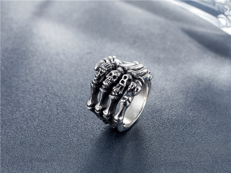 Skull Claw Signet Titanium Steel Ring