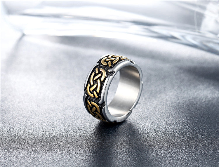 Titanium Steel Ring Unisex Bold Retro Punk Jewelry By Planderful For Men And Women Protection Statement
