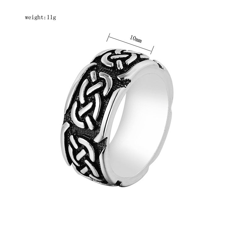 Titanium Steel Ring Unisex Bold Retro Punk Jewelry By Planderful For Men And Women Protection Statement