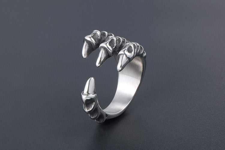 European American Retro Dragon Claw Titanium Ring For Men