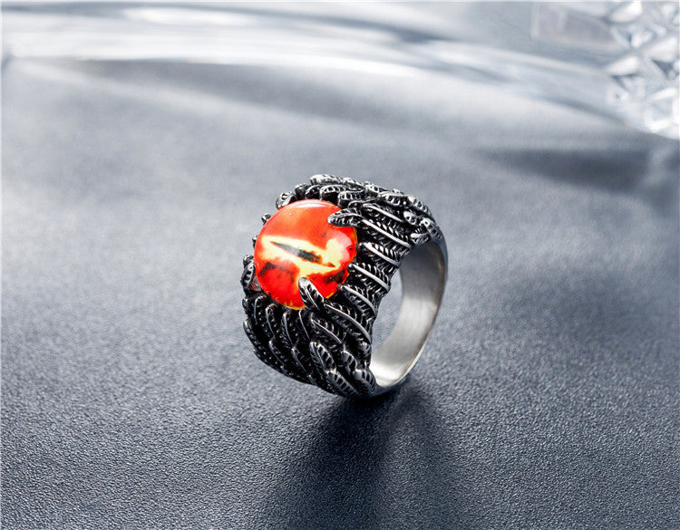 Demon Eyeball Ring Titanium Steel Personalized Retro Unisex Protection Statement Planderful