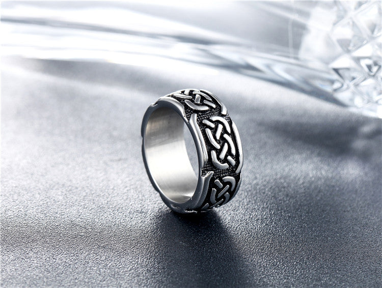 Titanium Steel Ring Unisex Bold Retro Punk Jewelry By Planderful For Men And Women Protection Statement