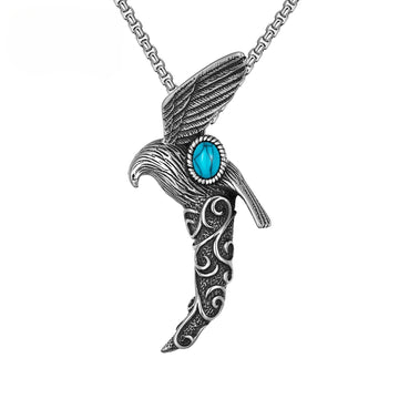 Turquoise Necklace – Vintage Everyday Wear for Men Stainless Steel Jewelry Gift Ready Packaging Included