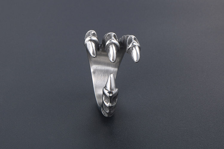 European American Retro Dragon Claw Titanium Ring For Men