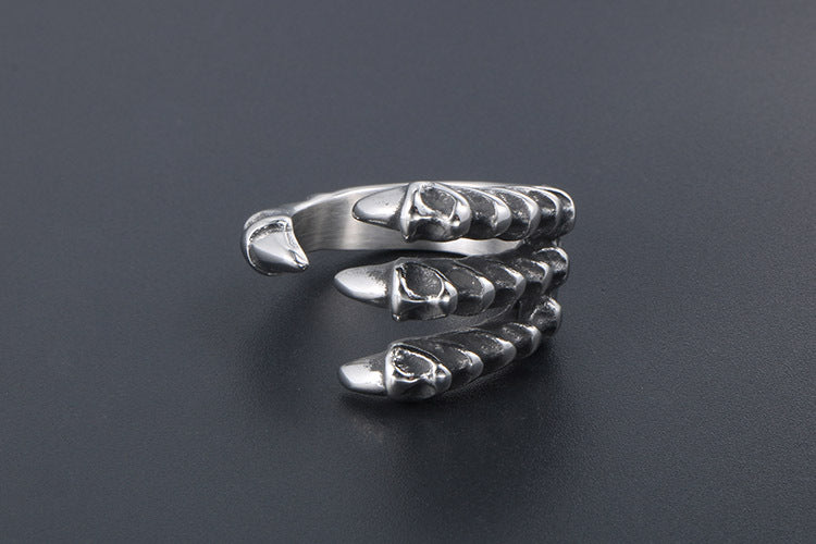 European American Retro Dragon Claw Titanium Ring For Men