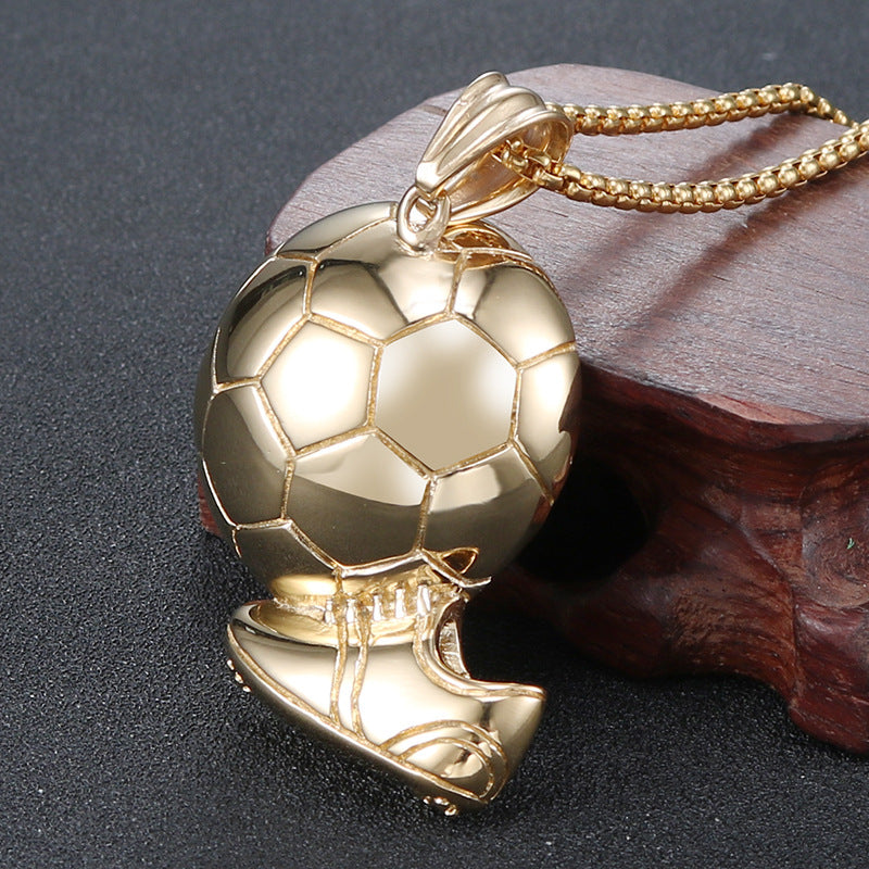 Retro Titanium Steel Men's Football Pendant Jewelry from Planderful Collection
