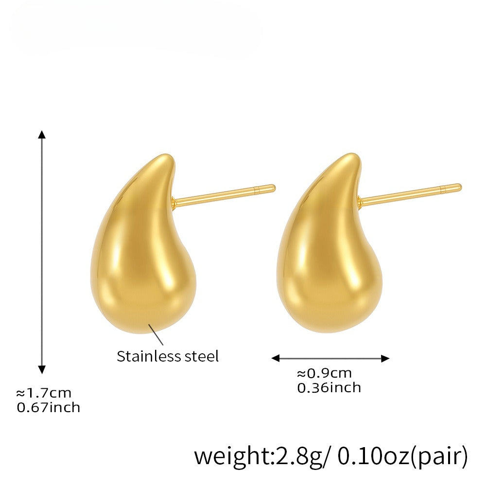 Planderful 18K Gold Water Drop Hollow Earrings For Women