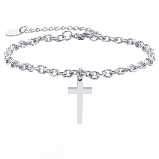 Jewelry Wholesale Stainless Steel Cross Chain Bracelet Men