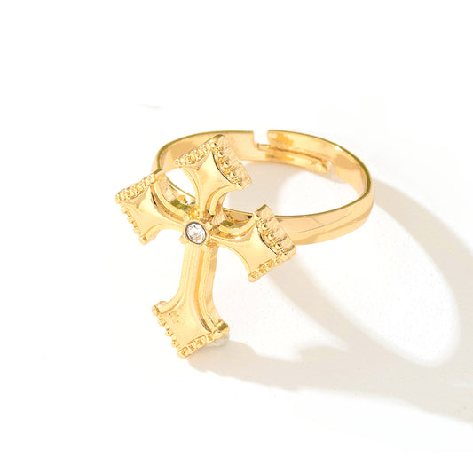 Planderful Vienna Verve Adjustable Cross Ring for Women