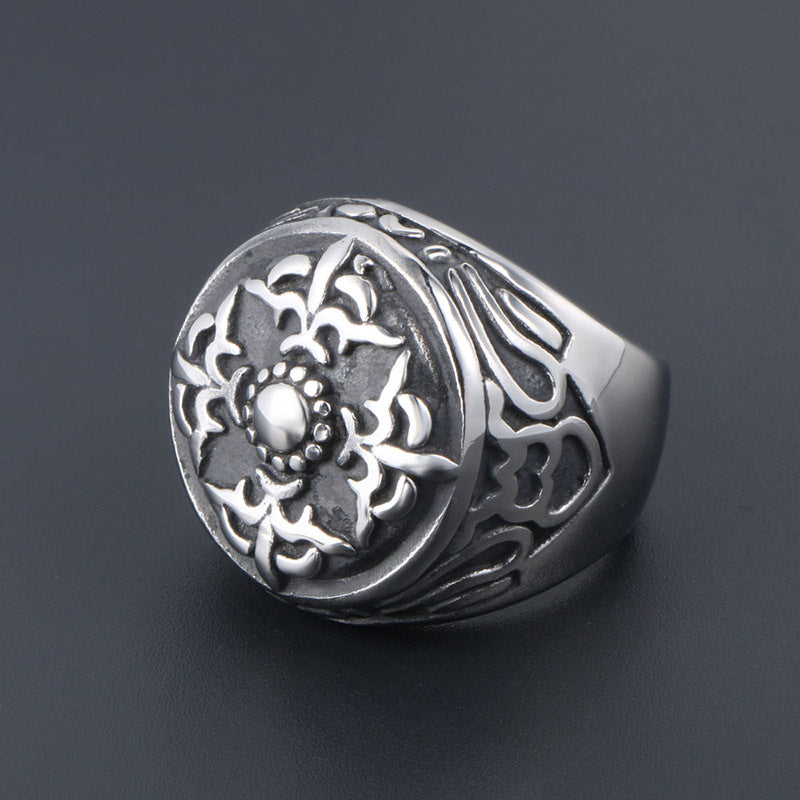 Vintage Urban Titanium Steel Ring for Men - Retro Street Hip-Hop Accessories