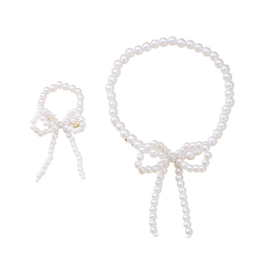 Planderful Vienna Verve Pearl Bow Jewelry Set for Women