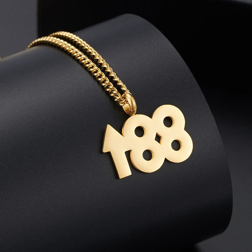 188 Number Pendant Necklace — Gold or Silver