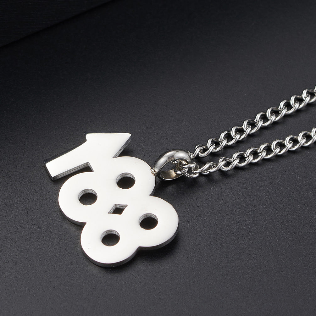 188 Number Pendant Necklace — Gold or Silver