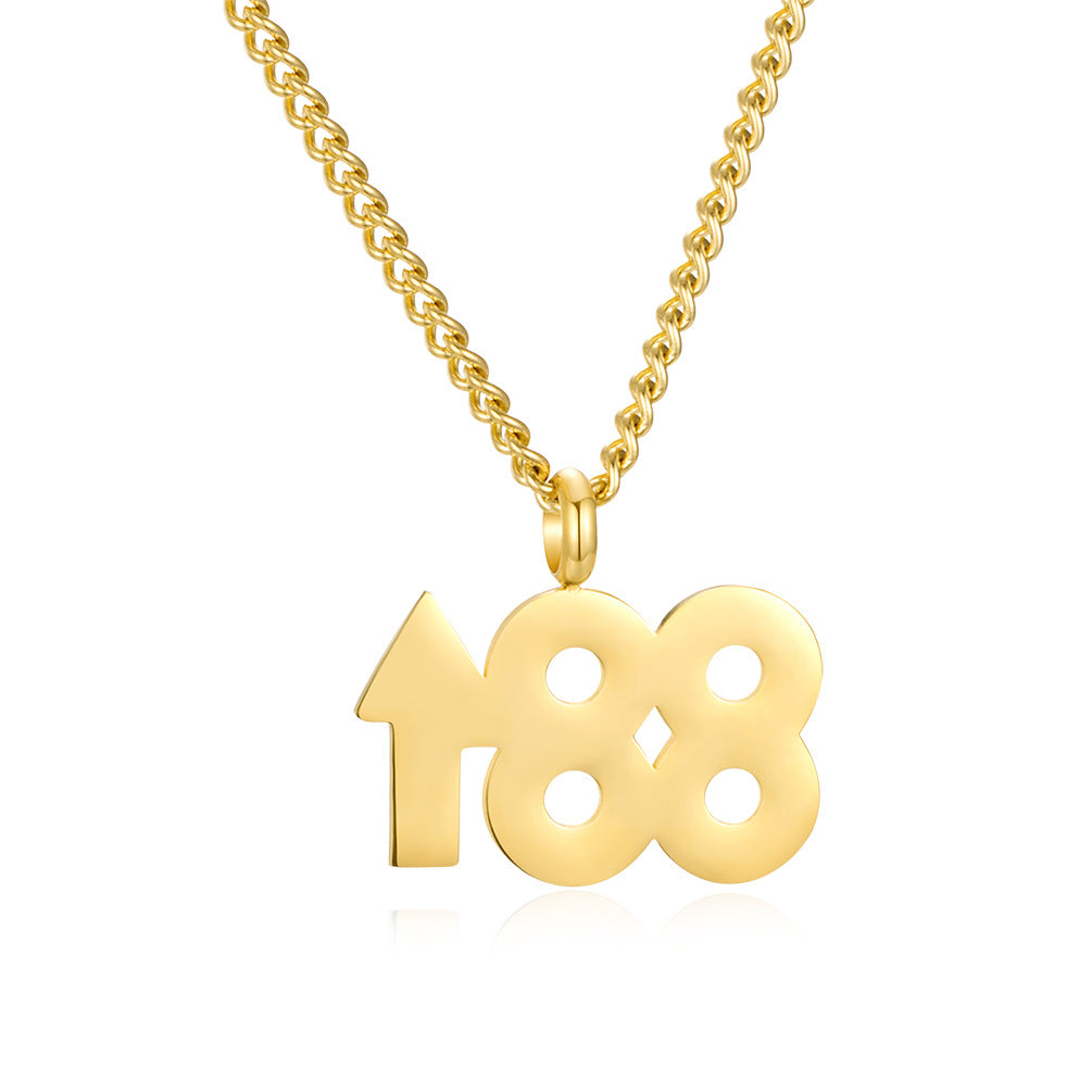 188 Number Pendant Necklace — Gold or Silver