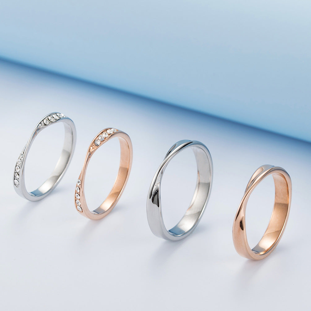 Planderful Mobius Ring Titanium Steel Unisex For Men And Women Light Luxury Jewelry Edition