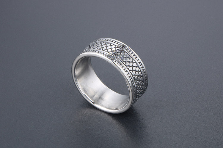 European American Retro Couple Ring Stainless Steel For Men