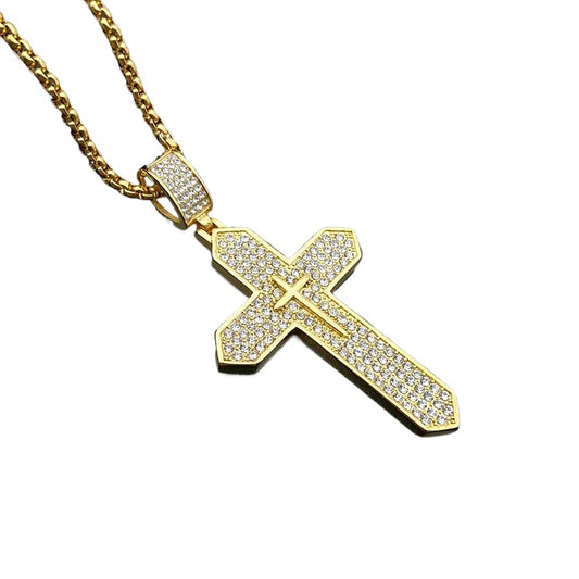 Zircon Necklace Statement Hip Hop Gold Plated Titanium Steel Pendant By Planderful Jewelry