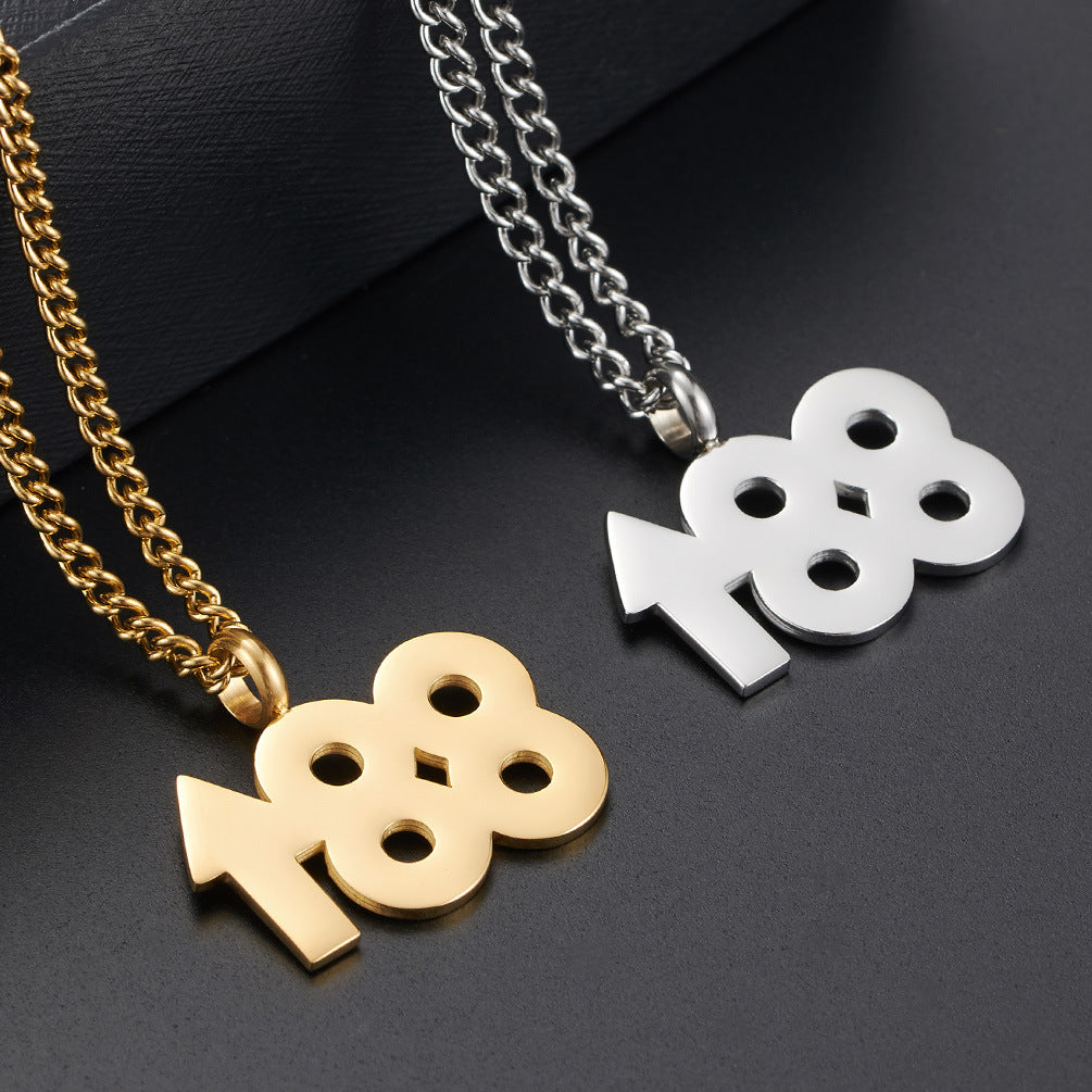 188 Number Pendant Necklace — Gold or Silver
