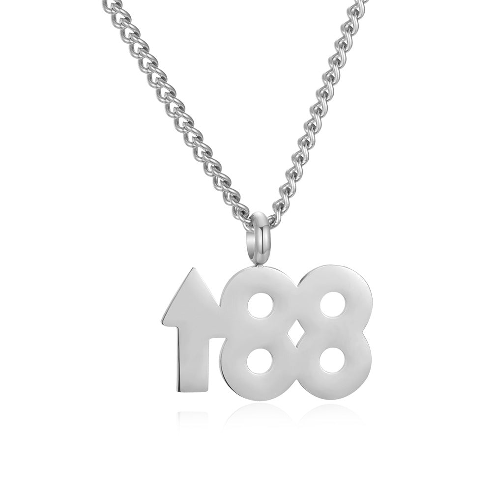 188 Number Pendant Necklace — Gold or Silver