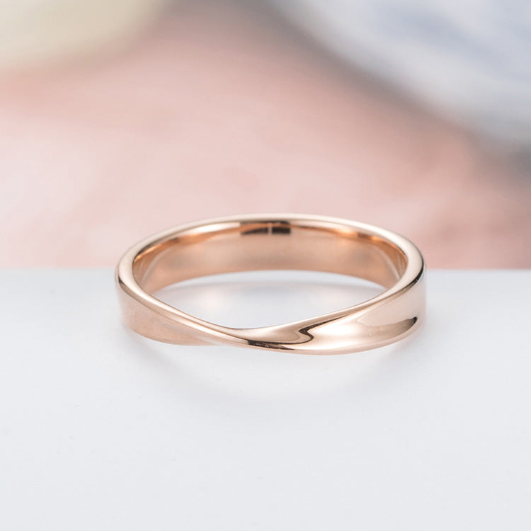 Planderful Mobius Ring Titanium Steel Unisex For Men And Women Light Luxury Jewelry Edition