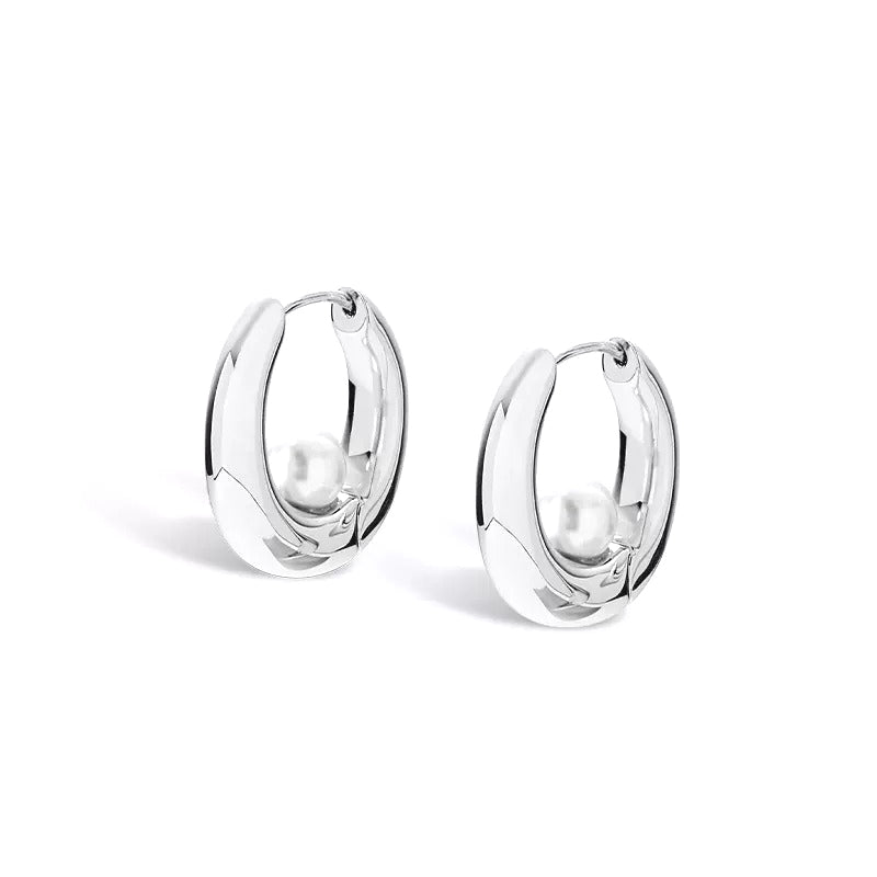 Pearl Suspended 925 Sterling Silver Women's Earrings