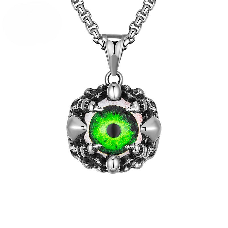 Steel Necklace – Statement Turkish Eye Pendant
