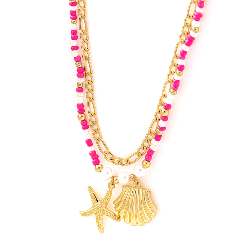 Bohemian Starfish Shell Necklace Set for Women by Planderful