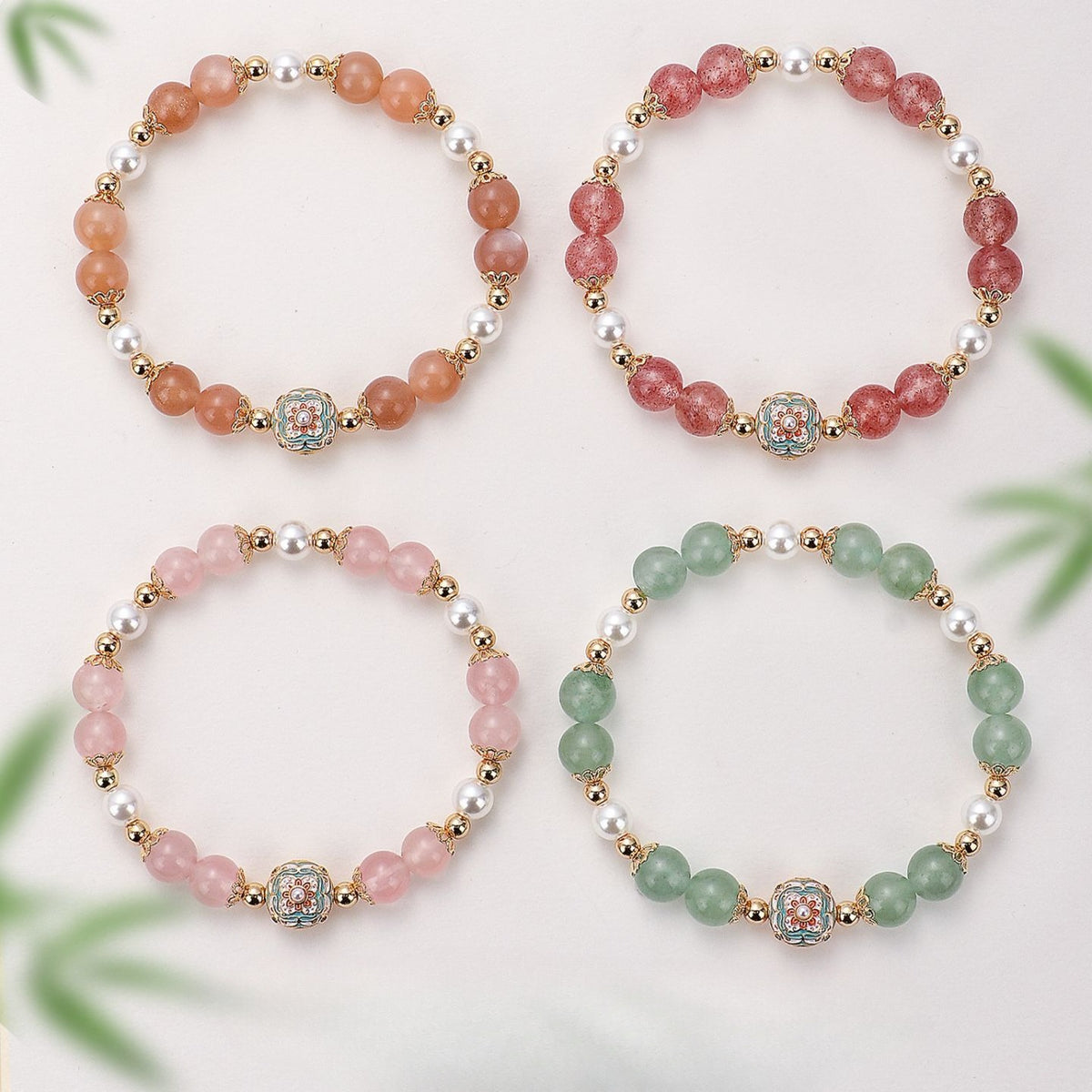 Strawberry Quartz Rose Quartz Jade Bracelet