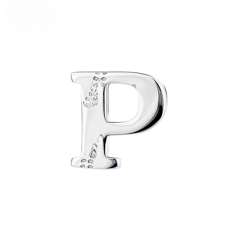 Glossy Letter Stainless Steel Pendant Necklace