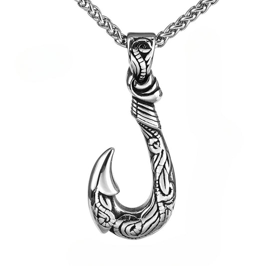 European and American Fashion Men's Retro Fish Hook Pendant