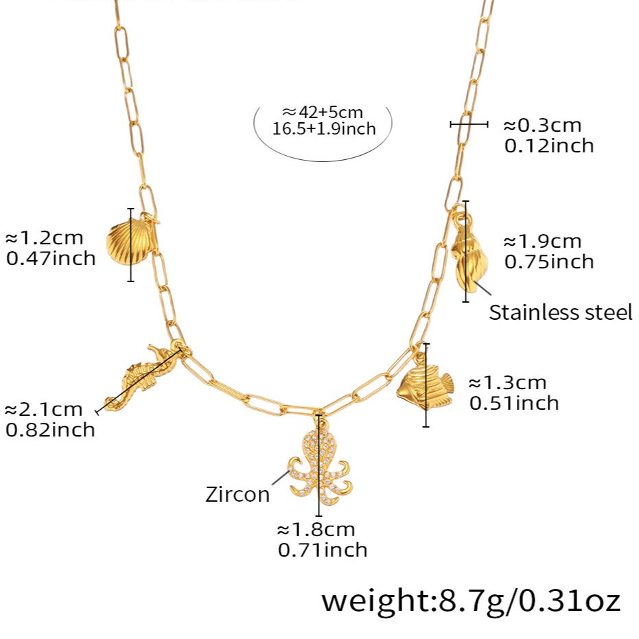 Planderful Premium Ocean Octopus Necklace For Women Steel