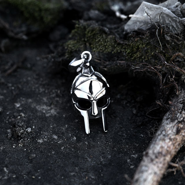 Retro Stainless Steel Roman Warrior Mask Pendant for Men - Wholesale Titanium Steel Jewelry