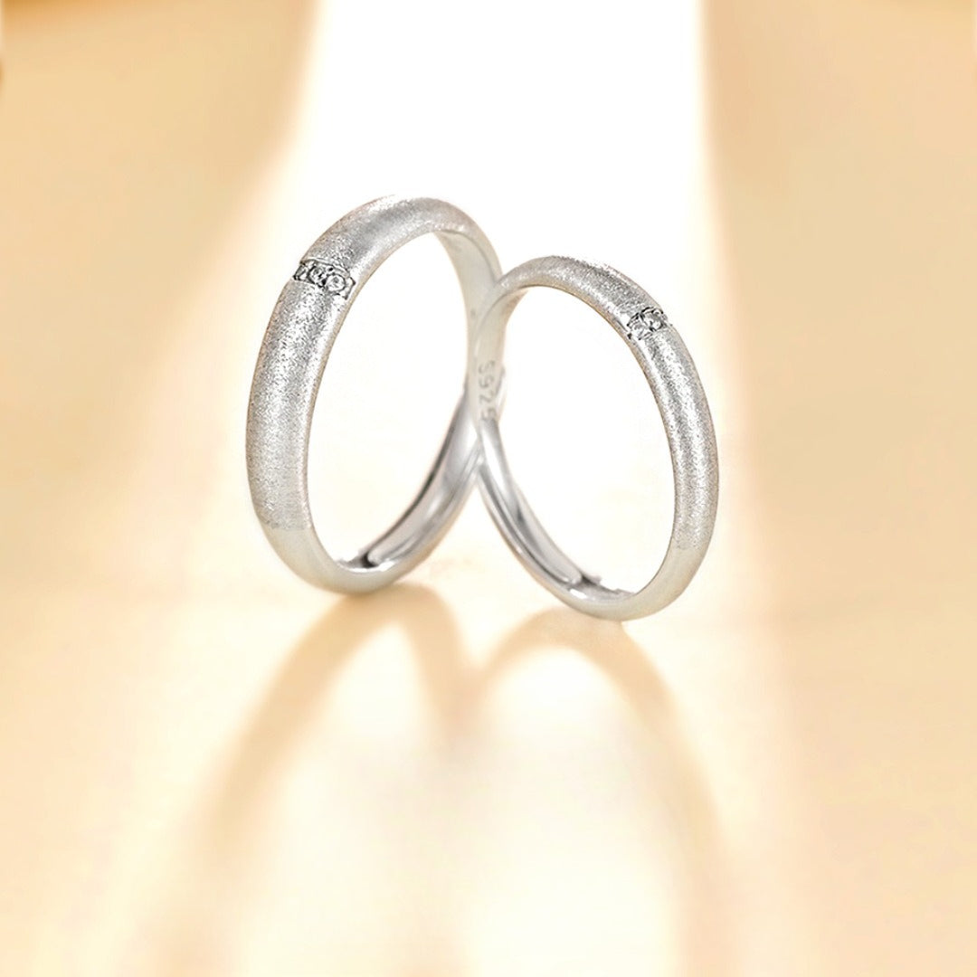 S925 Sterling Silver Minimalist Couple Ring — Adjustable