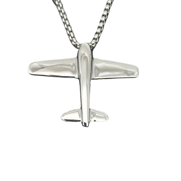 Planderful Hip Hop Necklace Premium Gold Plated Titanium Steel Aircraft Pendant For Streetwear Fans