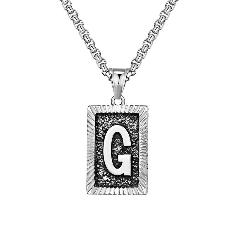 Steel Necklace – Dainty Brand Letter Pendant For Hip Hop Street Style Chain By Planderful