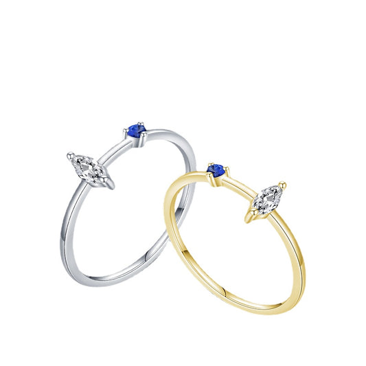 Zircon Sterling Silver Ring with 14K Gold Plating