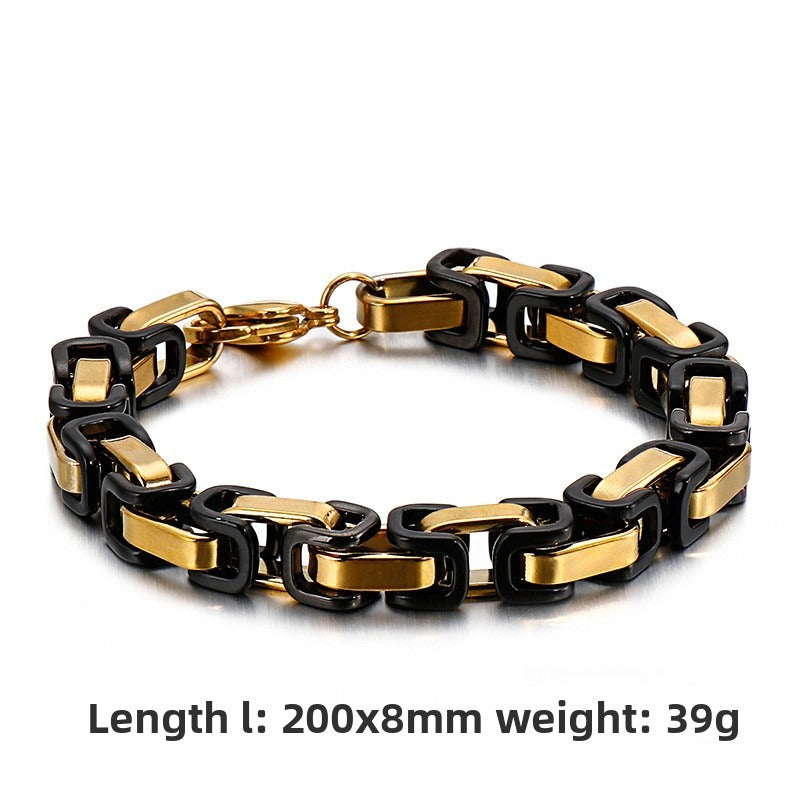 Men's Titanium Steel Handmade Emperor Chain – Stainless Steel Return Bracelet