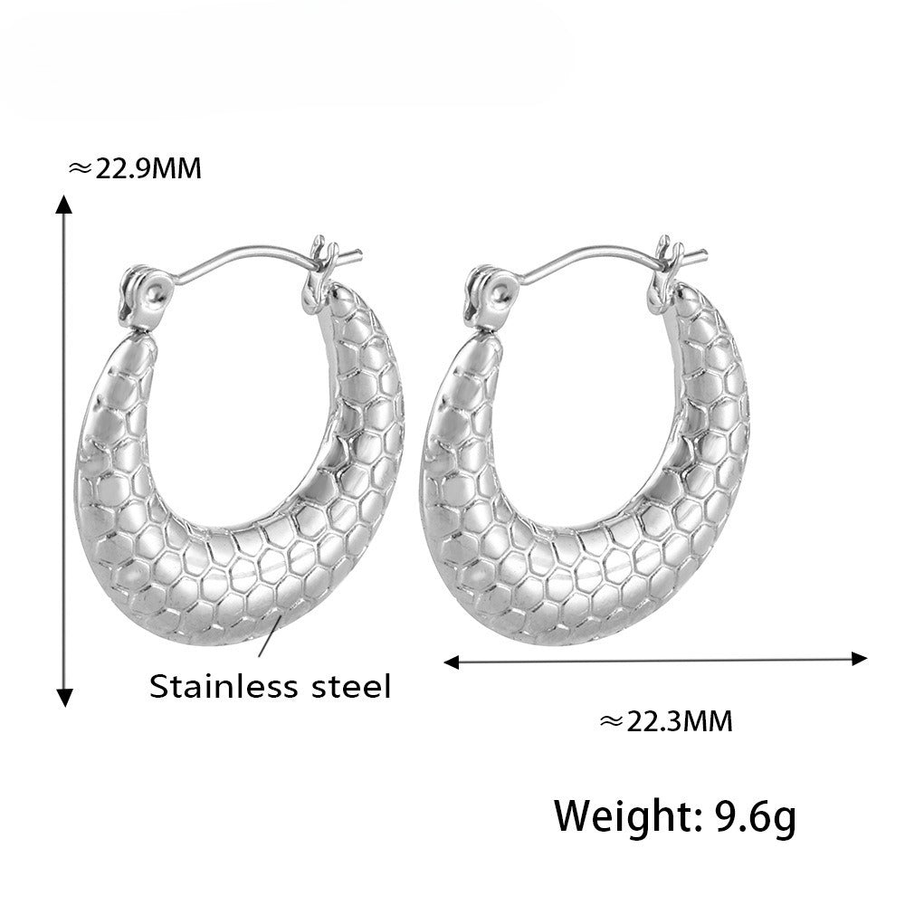 Planderful Fish Scale Circle Earrings 18K Plated Commuter