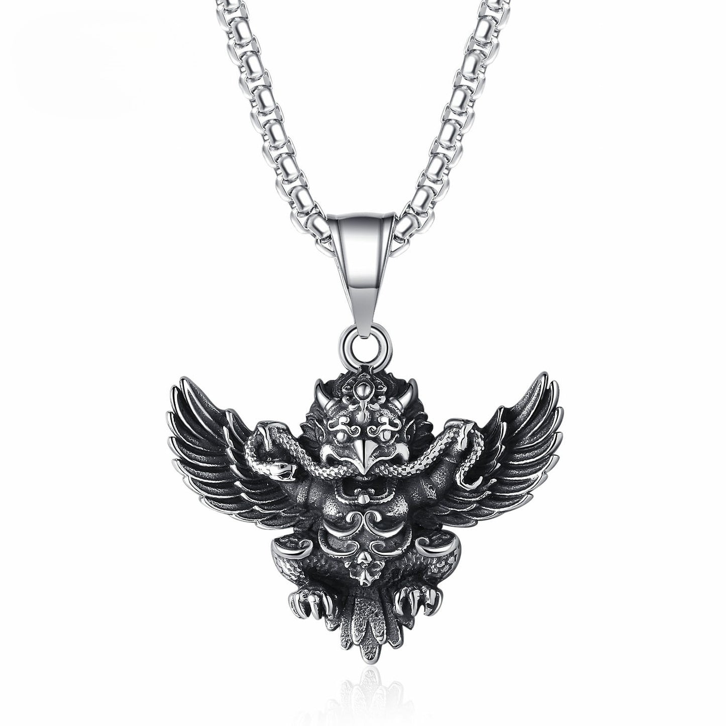 Stainless Steel Necklace - Vintage Dapeng Bird Wing Pendant