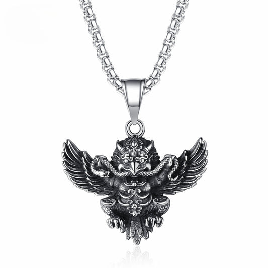 Stainless Steel Necklace - Vintage Dapeng Bird Wing Pendant