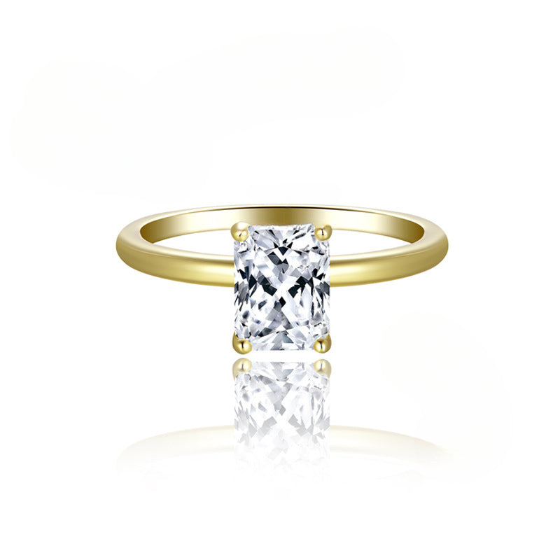 Ins Hot Sale 1.5mm Mozzarella Diamond Clover Wedding Ring