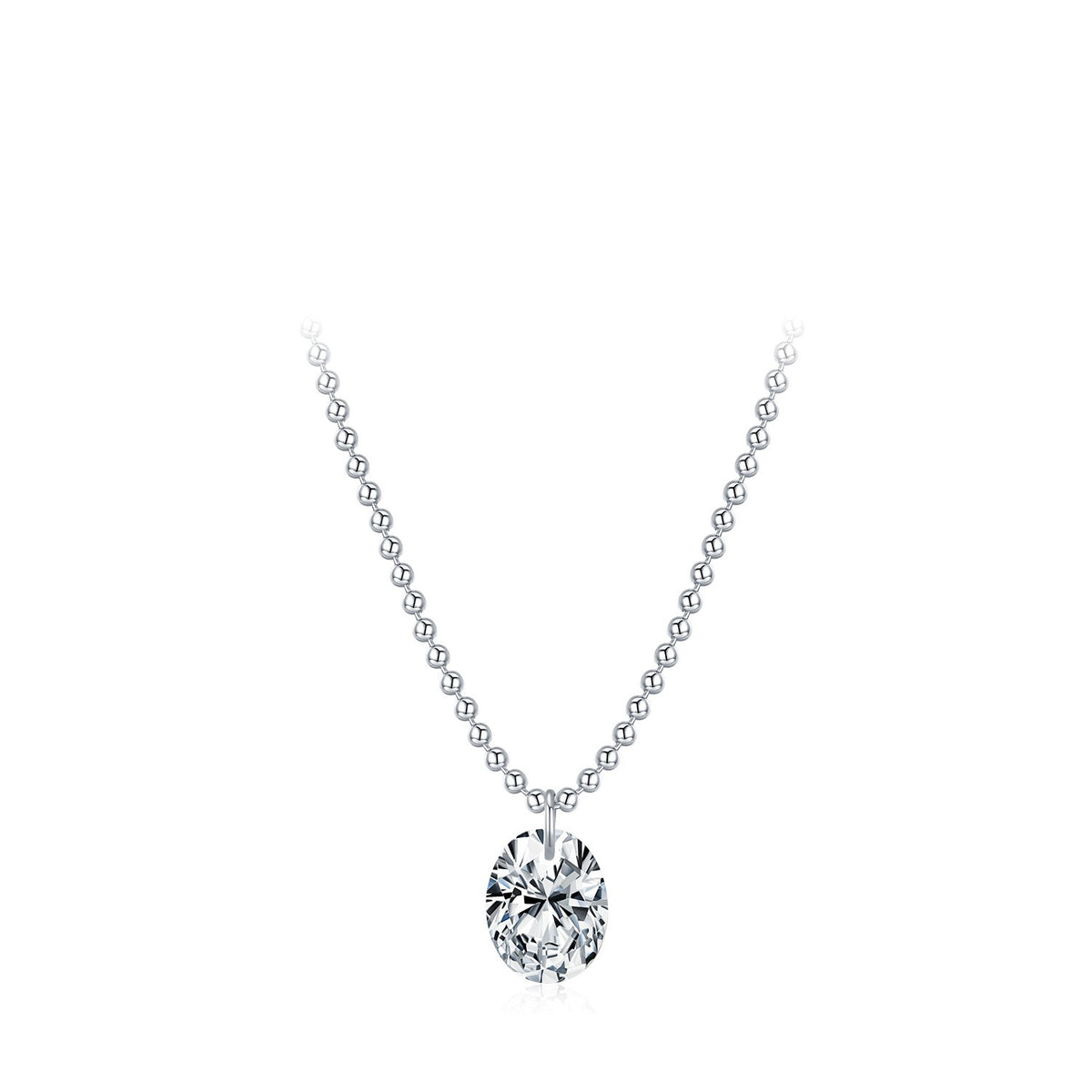 925 Sterling Silver VVS1 Moissanite Pendant Necklace