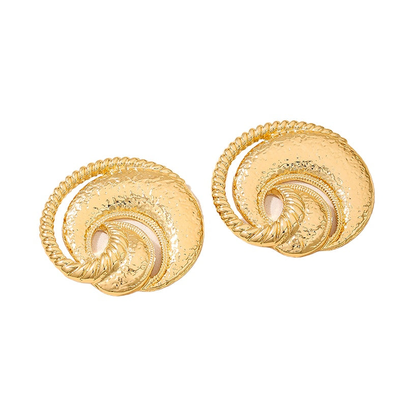 Planderful Vienna Verve Earrings – Fashionable Retro Gold Geometric Design