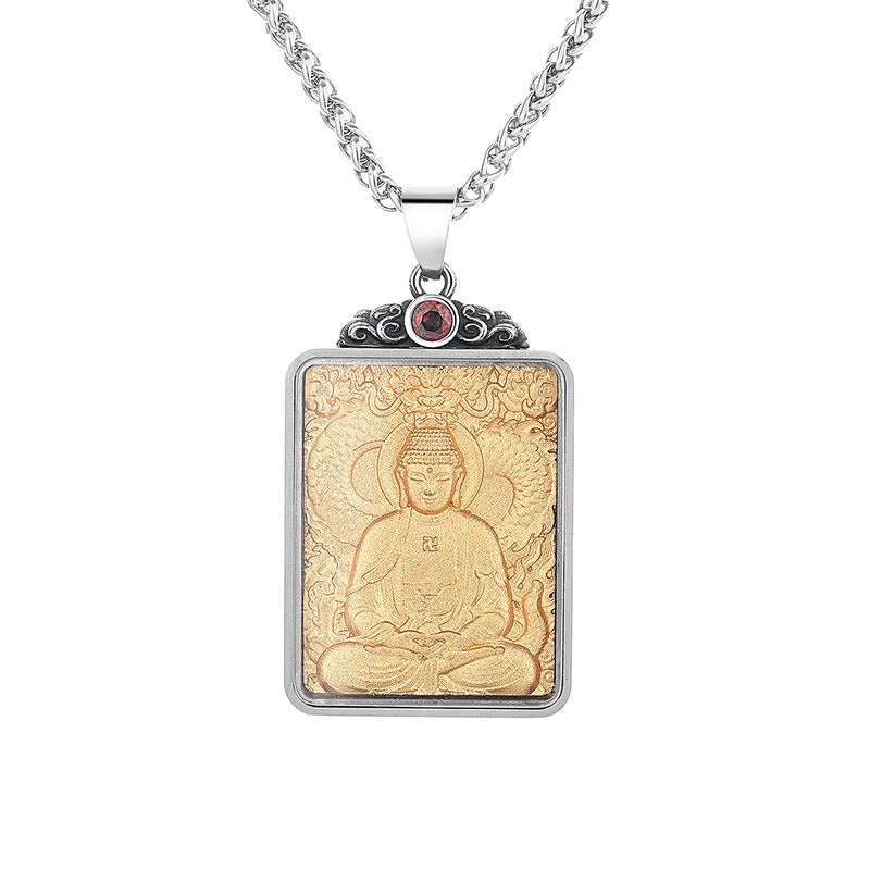 Steel Necklace – Elegant Buddha Zodiac Pendant