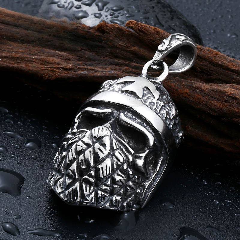 Titanium Steel Skull Cross Pendant for Men - Retro European and American Jewelry
