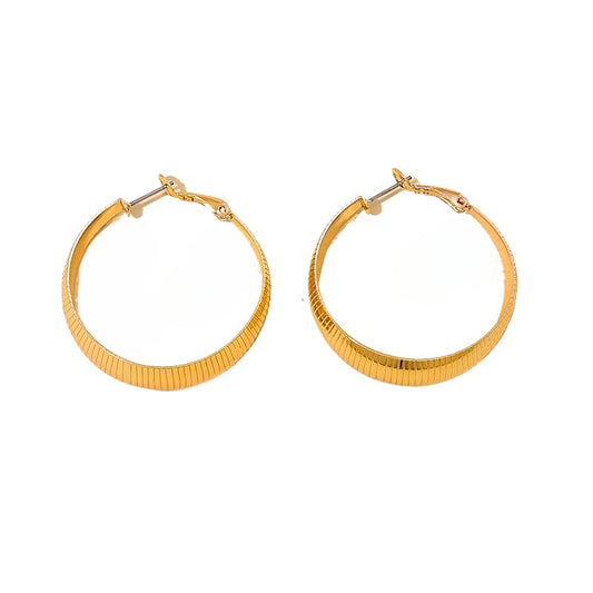 Exaggerated Retro Striped Earrings - Vienna Verve Collection
