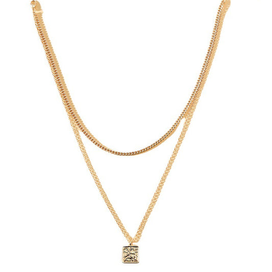 Double Layered Angel Necklace with Unique Hang Tag - Sweet and Trendy Sweater Chain