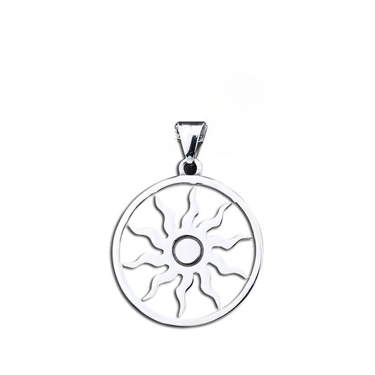 Titanium Steel Viking Sunflower Pendant for Men - Nordic Retro Design Accessories